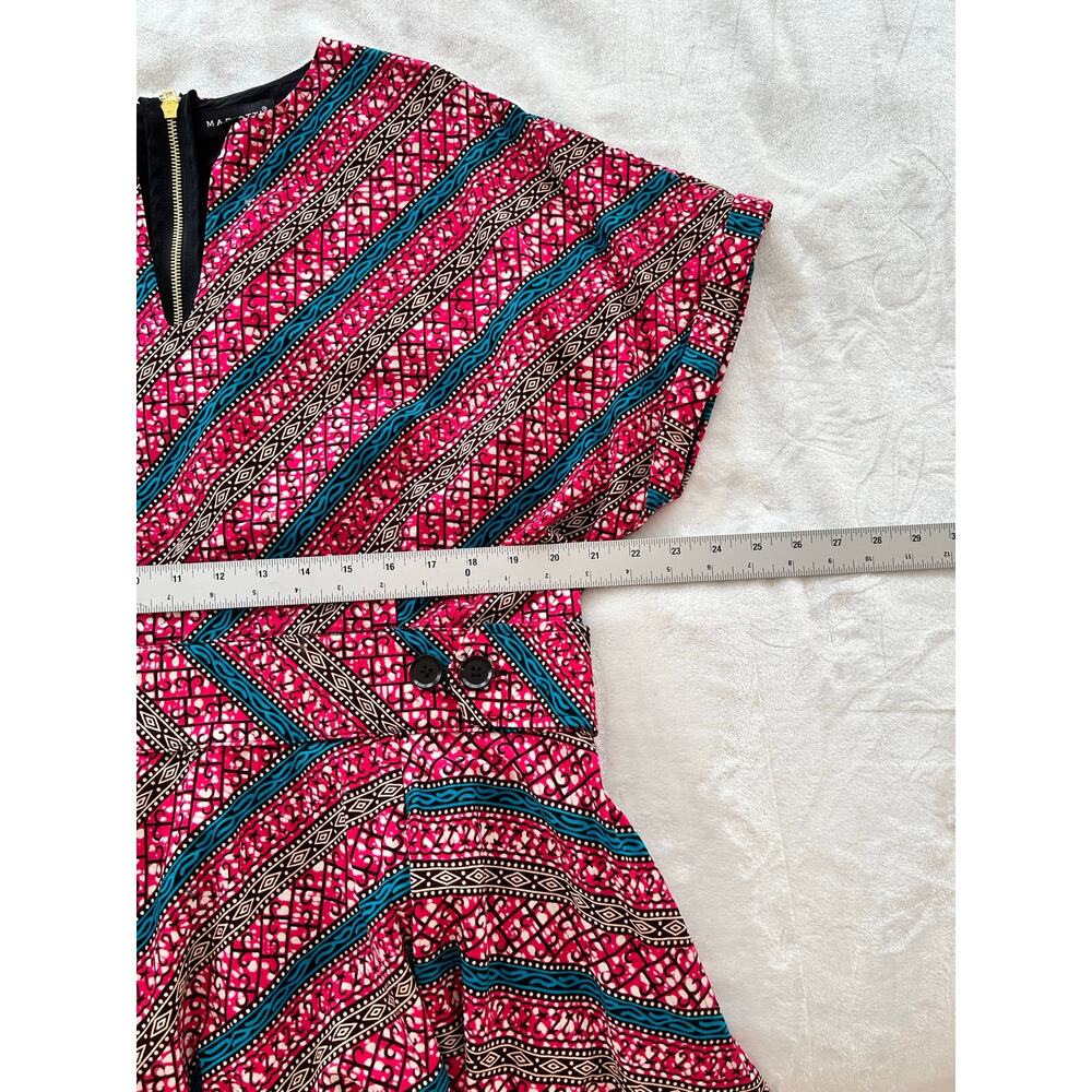 Mae Otti Dress Womens 2XL African Print Knee Length V Neck Back Zip XC Fast Ship - Picture 8 of 12